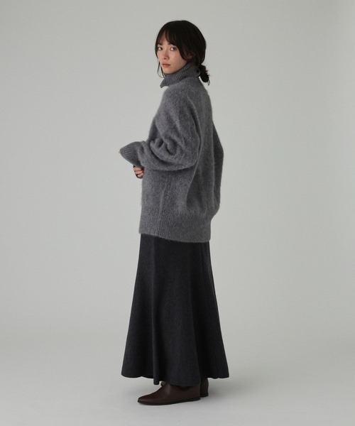 BABYLONE(バビロン)の「FOXカシミヤZIPカーディガン(カーディガン/ボレロ・レディース・ダークネイビー/グレー・フリー)」の8枚目の写真