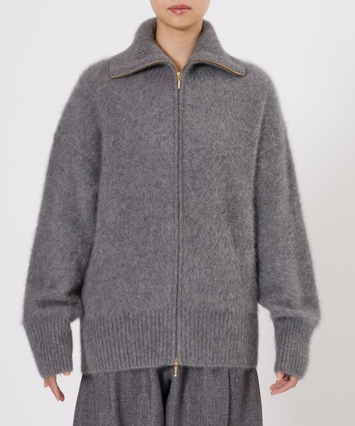 BABYLONE(バビロン)の「FOXカシミヤZIPカーディガン(カーディガン/ボレロ・レディース・ダークネイビー/グレー・フリー)」の19枚目の写真