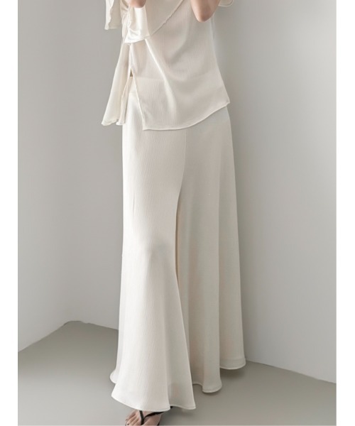 celon(セロン)の「pleated flare pants(その他パンツ・レディース・アイボリー/ブラック・FREE)」の1枚目の写真