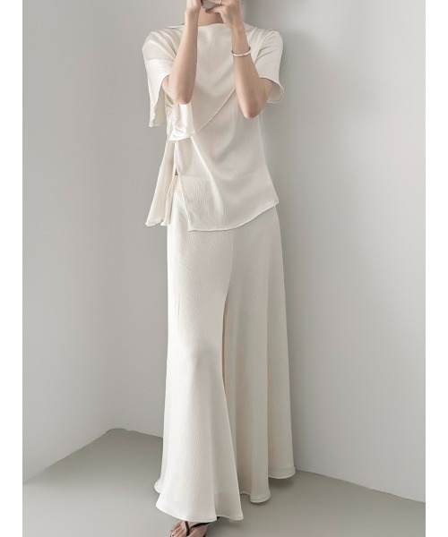 celon(セロン)の「pleated flare pants(その他パンツ・レディース・アイボリー/ブラック・FREE)」の5枚目の写真
