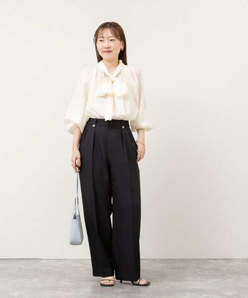 NOLLEY’S Sophi(ノーリーズソフィ)の「《セットアップ対応》シャークワイドパンツ(その他パンツ・レディース・ネイビー/チャコールグレー/オリーブ・34/38/36)」の4枚目の写真