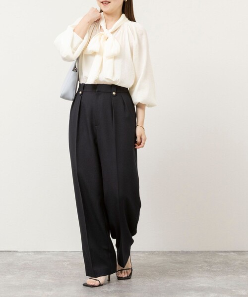 NOLLEY’S Sophi(ノーリーズソフィ)の「《セットアップ対応》シャークワイドパンツ(その他パンツ・レディース・ネイビー/チャコールグレー/オリーブ・34/38/36)」の5枚目の写真