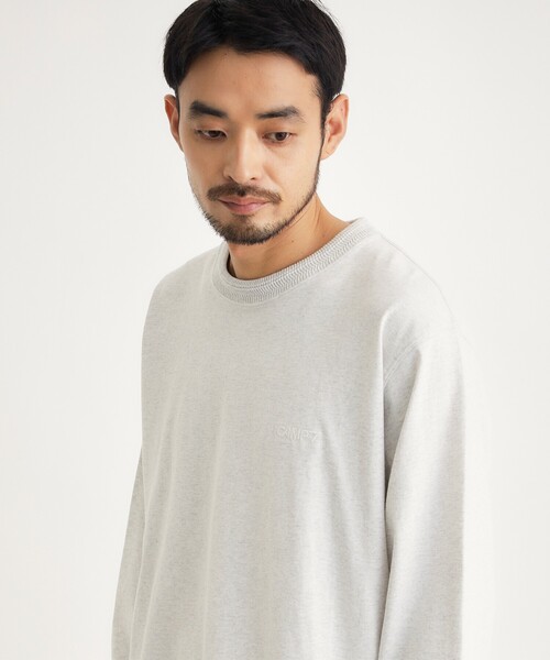 CAMP7(キャンプセブン)の「【体型カバー/1枚で決まる/綿100%】 CAMP7 ヘヴィーウェイトロンT(Tシャツ/カットソー・メンズ・ホワイト系/スミクロ/グレー・05/06/03/04)」の2枚目の写真