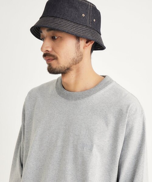 CAMP7(キャンプセブン)の「【体型カバー/1枚で決まる/綿100%】 CAMP7 ヘヴィーウェイトロンT(Tシャツ/カットソー・メンズ・ホワイト系/スミクロ/グレー・05/06/03/04)」の3枚目の写真