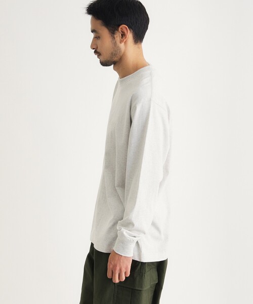 CAMP7(キャンプセブン)の「【体型カバー/1枚で決まる/綿100%】 CAMP7 ヘヴィーウェイトロンT(Tシャツ/カットソー・メンズ・ホワイト系/スミクロ/グレー・05/06/03/04)」の5枚目の写真