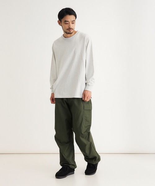 CAMP7(キャンプセブン)の「【体型カバー/1枚で決まる/綿100%】 CAMP7 ヘヴィーウェイトロンT(Tシャツ/カットソー・メンズ・ホワイト系/スミクロ/グレー・05/06/03/04)」の7枚目の写真