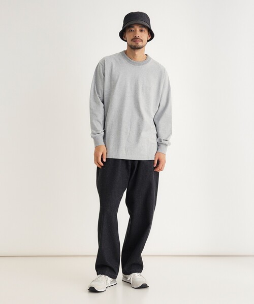 CAMP7(キャンプセブン)の「【体型カバー/1枚で決まる/綿100%】 CAMP7 ヘヴィーウェイトロンT(Tシャツ/カットソー・メンズ・ホワイト系/スミクロ/グレー・05/06/03/04)」の12枚目の写真