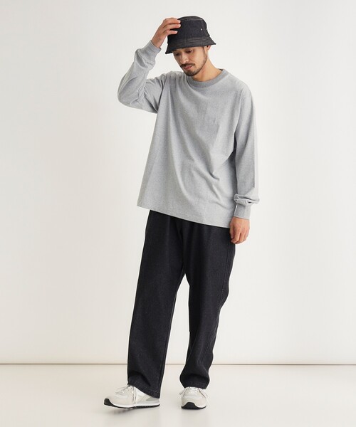 CAMP7(キャンプセブン)の「【体型カバー/1枚で決まる/綿100%】 CAMP7 ヘヴィーウェイトロンT(Tシャツ/カットソー・メンズ・ホワイト系/スミクロ/グレー・05/06/03/04)」の13枚目の写真