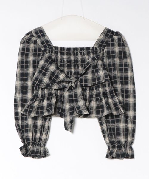 GORGE(ゴージ)の「デシンチェック シャーリングリボンブラウス|全3色(シャツ/ブラウス・レディース・アイボリー/ネイビー/ブラック・F)」の11枚目の写真