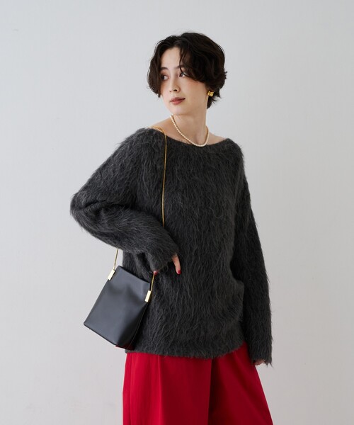 Rouge vif(ルージュヴィフ)の「モヘア混シャギーニットプルオーバー(ニット/セーター・レディース・ベージュ/グレー・フリー)」の4枚目の写真