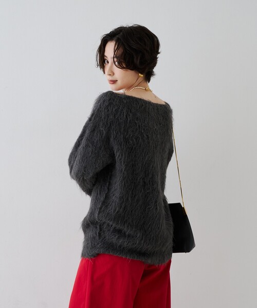 Rouge vif(ルージュヴィフ)の「モヘア混シャギーニットプルオーバー(ニット/セーター・レディース・ベージュ/グレー・フリー)」の7枚目の写真