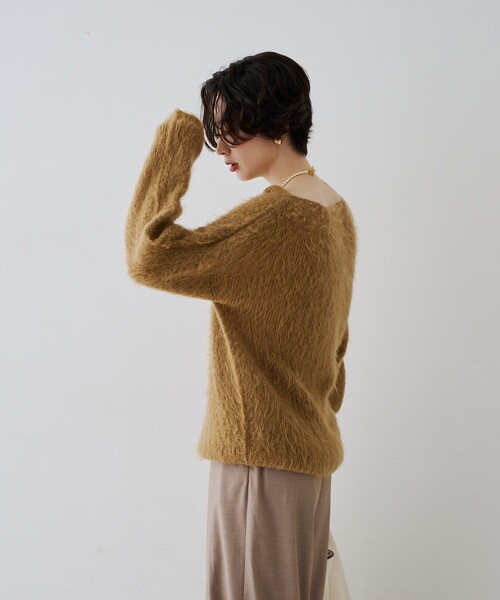Rouge vif(ルージュヴィフ)の「モヘア混シャギーニットプルオーバー(ニット/セーター・レディース・ベージュ/グレー・フリー)」の10枚目の写真