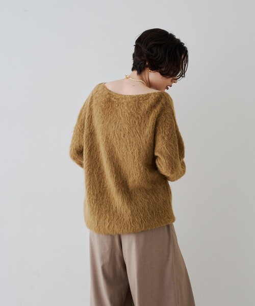 Rouge vif(ルージュヴィフ)の「モヘア混シャギーニットプルオーバー(ニット/セーター・レディース・ベージュ/グレー・フリー)」の12枚目の写真