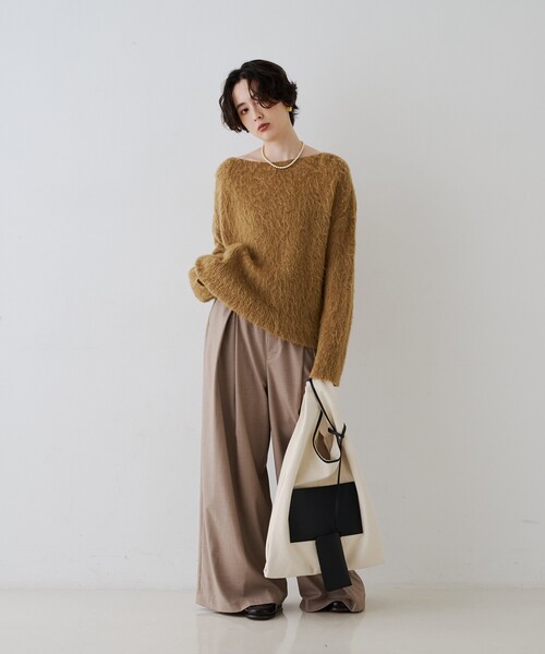 Rouge vif(ルージュヴィフ)の「モヘア混シャギーニットプルオーバー(ニット/セーター・レディース・ベージュ/グレー・フリー)」の19枚目の写真