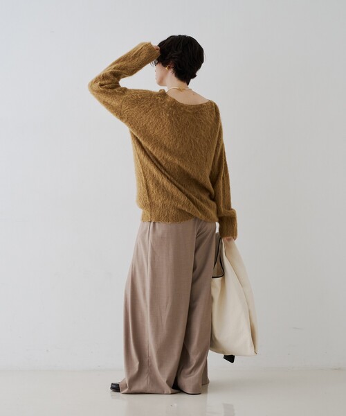 Rouge vif(ルージュヴィフ)の「モヘア混シャギーニットプルオーバー(ニット/セーター・レディース・ベージュ/グレー・フリー)」の21枚目の写真