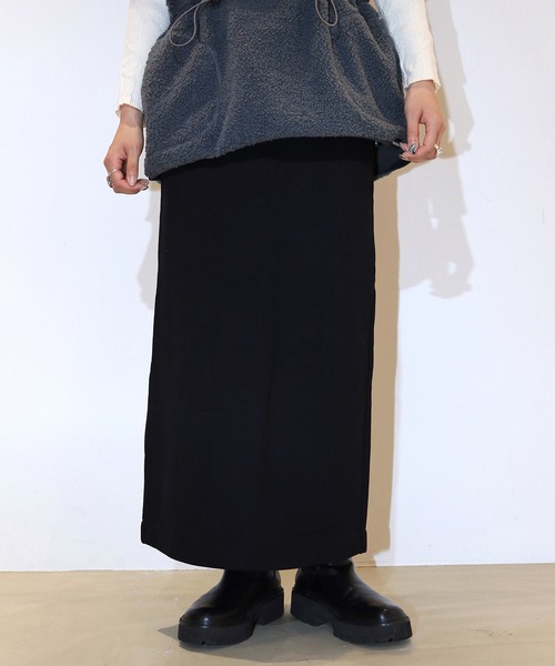 KAVU(カブー)の「KAVU/カブー Sweat Skirt/スウェットスカート(スカート・レディース・サンドグレー/ブラック・MEDIUM)」の2枚目の写真