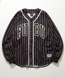 【FUBU/フブ】Baseball Shirts/ロゴ ピンストライプ 長袖ベースボールシャツ