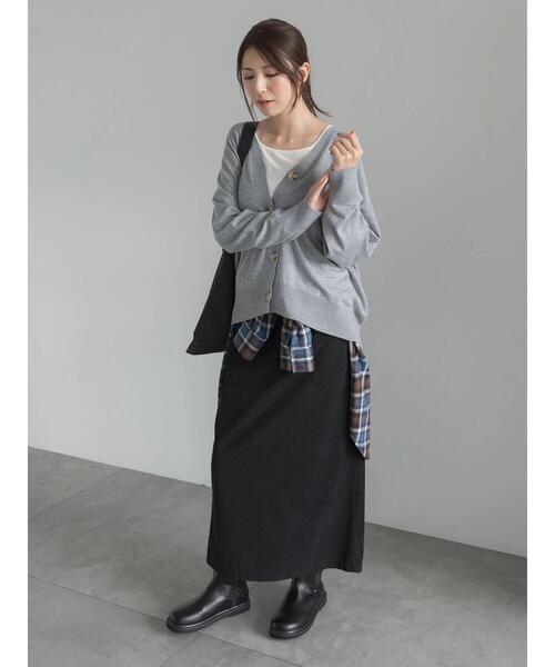 Te chichi(テチチ)の「コーデュロイナロースカート(スカート・レディース・オリーブ/ベージュ/ブラック・F)」の2枚目の写真