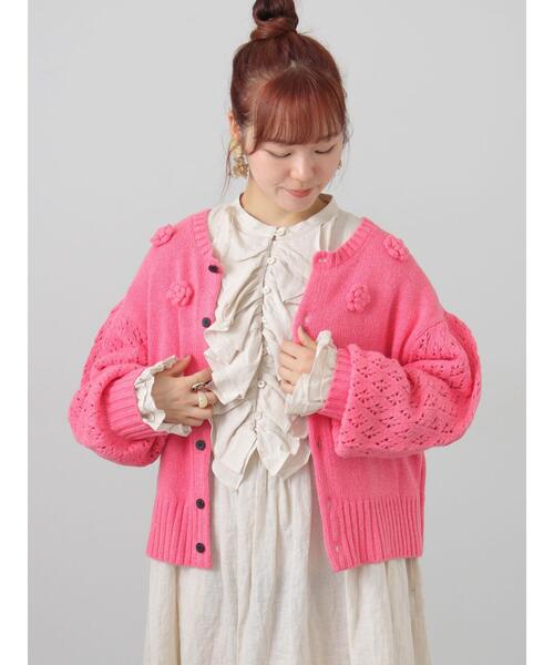TSUHARU by Samansa Mos2(ツハルバイサマンサモスモス)の「【Embroidery collection】フラワー前後着ニット(ニット/セーター・レディース・チェリーピンク/ベージュ/ダークブラウン・F)」の13枚目の写真
