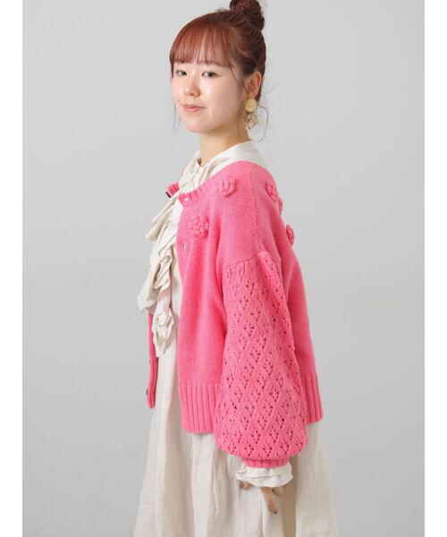 TSUHARU by Samansa Mos2(ツハルバイサマンサモスモス)の「【Embroidery collection】フラワー前後着ニット(ニット/セーター・レディース・チェリーピンク/ベージュ/ダークブラウン・F)」の14枚目の写真