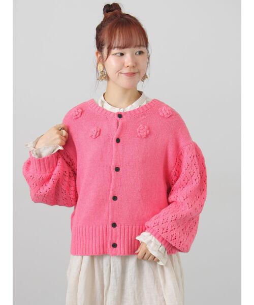 TSUHARU by Samansa Mos2(ツハルバイサマンサモスモス)の「【Embroidery collection】フラワー前後着ニット(ニット/セーター・レディース・チェリーピンク/ベージュ/ダークブラウン・F)」の17枚目の写真