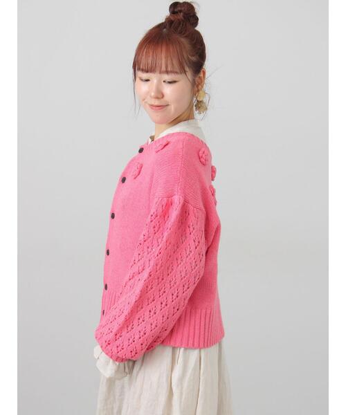 TSUHARU by Samansa Mos2(ツハルバイサマンサモスモス)の「【Embroidery collection】フラワー前後着ニット(ニット/セーター・レディース・チェリーピンク/ベージュ/ダークブラウン・F)」の18枚目の写真