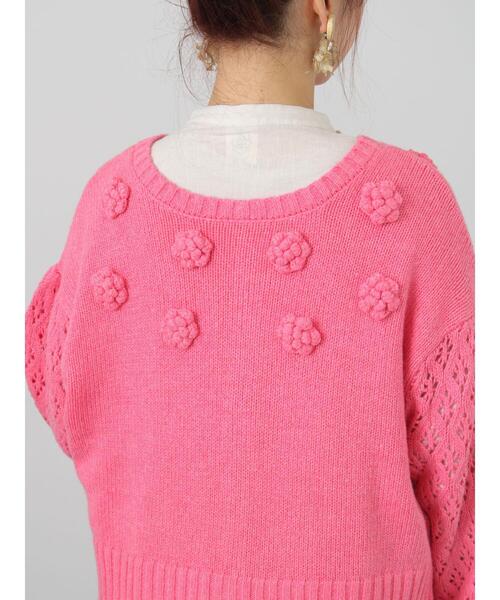 TSUHARU by Samansa Mos2(ツハルバイサマンサモスモス)の「【Embroidery collection】フラワー前後着ニット(ニット/セーター・レディース・チェリーピンク/ベージュ/ダークブラウン・F)」の20枚目の写真
