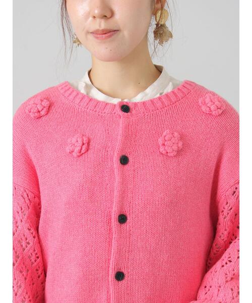 TSUHARU by Samansa Mos2(ツハルバイサマンサモスモス)の「【Embroidery collection】フラワー前後着ニット(ニット/セーター・レディース・チェリーピンク/ベージュ/ダークブラウン・F)」の21枚目の写真