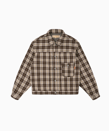 HELLO SUNRISE（ハローサンライズ）の「HS Check Trucker Jacket_Brown（その他アウター）」