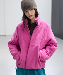 キルティング ボアジャケット ジップアップ フクシアピンク