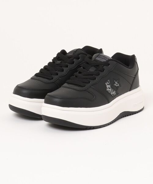 CONVERSE(コンバース)の「converse コンバース NX361 PS LP レディースシューズ 厚底スニーカー アニマル柄 レオパード プラットフォーム(ネクスター361PSLP) 38002401(スニーカー・レディース・ブラック/ホワイト・22.5cm/23.0cm/23.5cm/24.0cm/24.5cm/25.0cm)」の1枚目の写真