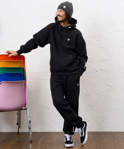 No Rain No Rainbow(ノーレインノーレインボー)の「mp15420- 12oz brushed lining easy pants (musical note print ) スウェットパンツ(NR26W-13)(スウェットパンツ・メンズ・ブラック×ホワイト/ブラック×ピンク/アッシュ・L/M/S)」の10枚目の写真