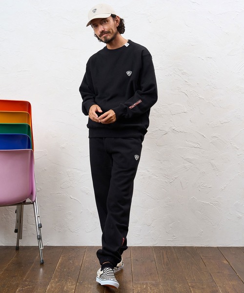 No Rain No Rainbow(ノーレインノーレインボー)の「mp15420- 12oz brushed lining easy pants (musical note print ) スウェットパンツ(NR26W-13)(スウェットパンツ・メンズ・ブラック×ホワイト/ブラック×ピンク/アッシュ・L/M/S)」の14枚目の写真