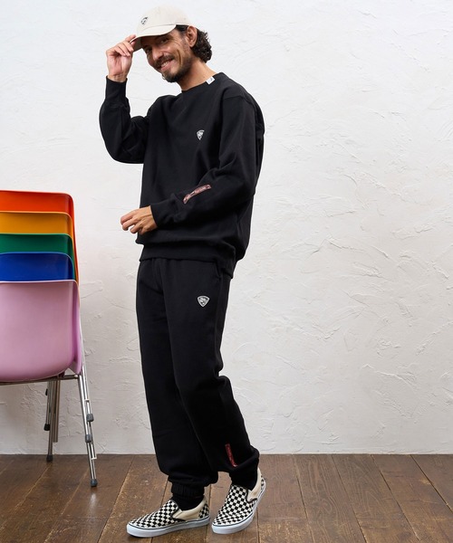No Rain No Rainbow(ノーレインノーレインボー)の「mp15420- 12oz brushed lining easy pants (musical note print ) スウェットパンツ(NR26W-13)(スウェットパンツ・メンズ・ブラック×ホワイト/ブラック×ピンク/アッシュ・L/M/S)」の15枚目の写真