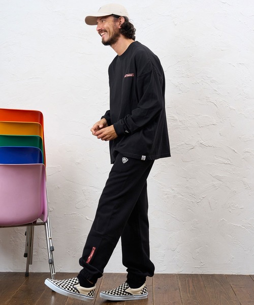 No Rain No Rainbow(ノーレインノーレインボー)の「mp15420- 12oz brushed lining easy pants (musical note print ) スウェットパンツ(NR26W-13)(スウェットパンツ・メンズ・ブラック×ホワイト/ブラック×ピンク/アッシュ・L/M/S)」の16枚目の写真
