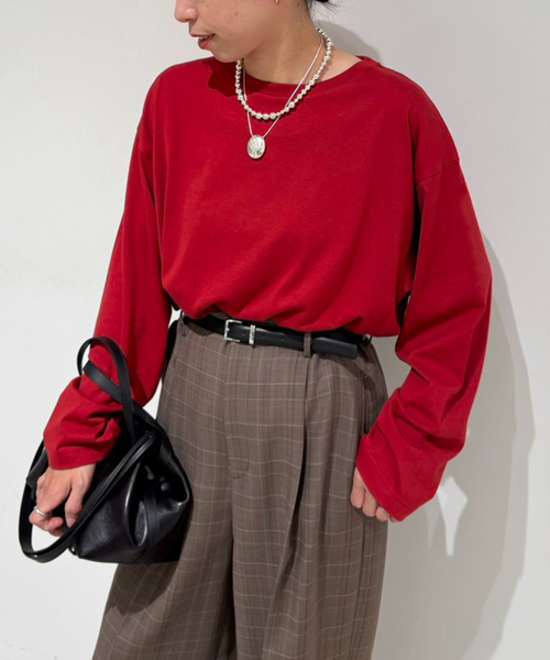 VERMEIL par iena（ヴェルメイユパーイエナ）の「MEAN MACHINE AGE ミーンマシーン 別注ロンT（Tシャツ/カットソー・レディース・レッド/ブラウン/ネイビー/ライトグレー・FREE）」の12枚目の写真