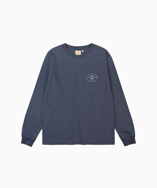 HELLO SUNRISE(ハローサンライズ)の「HAWAII アーチロゴ 長袖Tシャツ_VTG ネイビー(Tシャツ/カットソー・レディース・Navy・SMALL/LARGE/MEDIUM)」の1枚目の写真