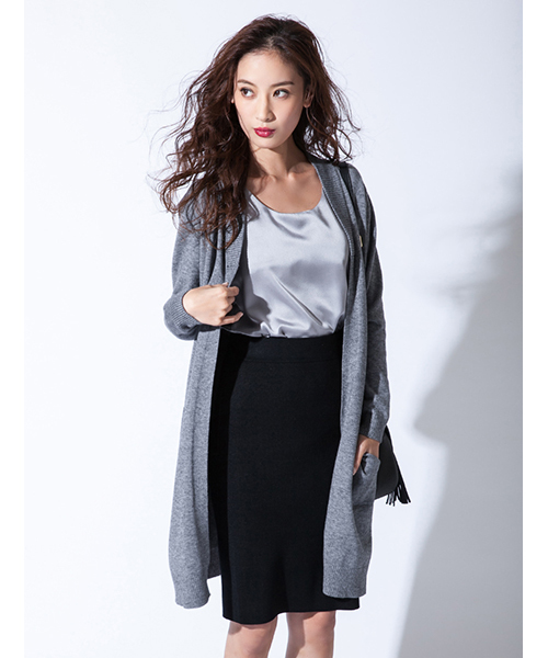 fifth（フィフス）の「バックポケットタイトニットスカート（スカート・レディース・ライトグレー/ベージュ/ブラック/ピンク/カーキ/モカ/チャコールグレー/サックスブルー・MEDIUM/LARGE）」の15枚目の写真