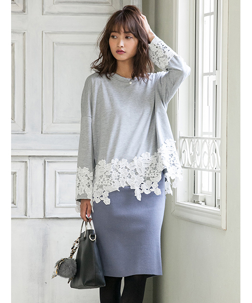 fifth（フィフス）の「バックポケットタイトニットスカート（スカート・レディース・ライトグレー/ベージュ/ブラック/ピンク/カーキ/モカ/チャコールグレー/サックスブルー・MEDIUM/LARGE）」の22枚目の写真