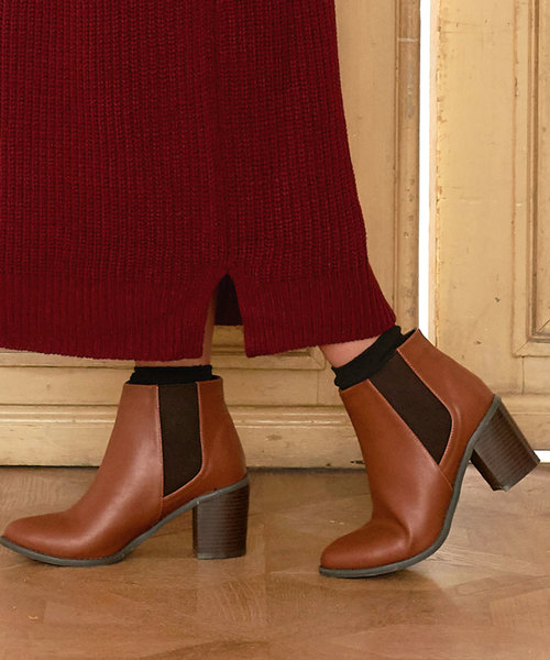 KOBE LETTUCE（コウベレタス）の「防水太ヒールサイドゴアブーツ（ブーツ・レディース・ブラック系その他2/ベージュ/ワインレッド/キャメル/ブラック系その他/ブラウン/グレイッシュベージュ/ベージュ系その他/ブラウン系その他/ベージュ系その他2/ブラック系その他4/ブラック系その他3/ブラック/ダークブラウン・LL/L/S/M/XL/3L）」の13枚目の写真