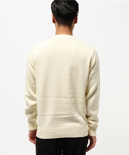 HYSTERIC GLAMOUR(ヒステリックグラマー)の「DEADLY SOUNDS編込 プルオーバー(ニット/セーター・メンズ・ホワイト/トップグレー/ブラック・SMALL/MEDIUM/LARGE)」の7枚目の写真