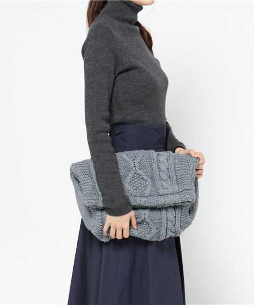 WEGO（ウィゴー）の「WEGO/ニット口折れクラッチバッグ（クラッチバッグ・レディース・オフホワイト/グレー/ネイビー・FREE）」の10枚目の写真
