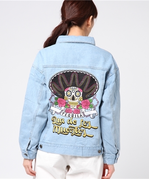ANAP（アナップ）の「メキシカンスカル刺繍Gジャン（デニムジャケット 