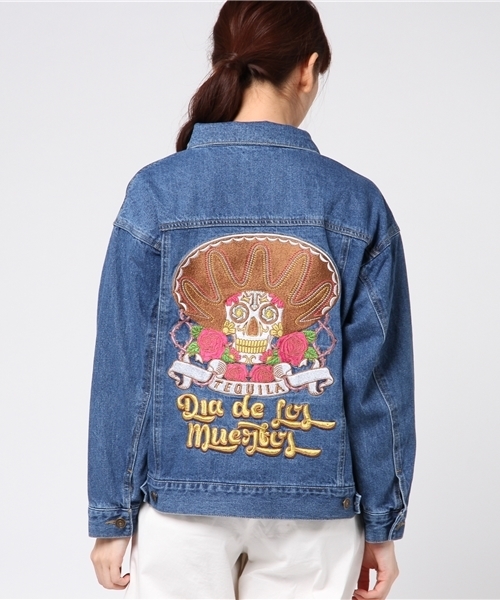 ANAP（アナップ）の「メキシカンスカル刺繍Gジャン（デニムジャケット 