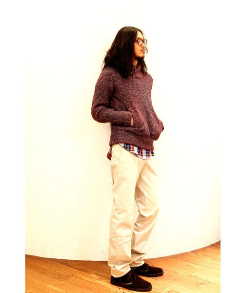 NANO universe（ナノユニバース）の「Nap Shawlcollar PO パーカー（ニット/セーター・メンズ・ブラック/グレー/ベージュ/パープル・SMALL/MEDIUM/LARGE）」の4枚目の写真