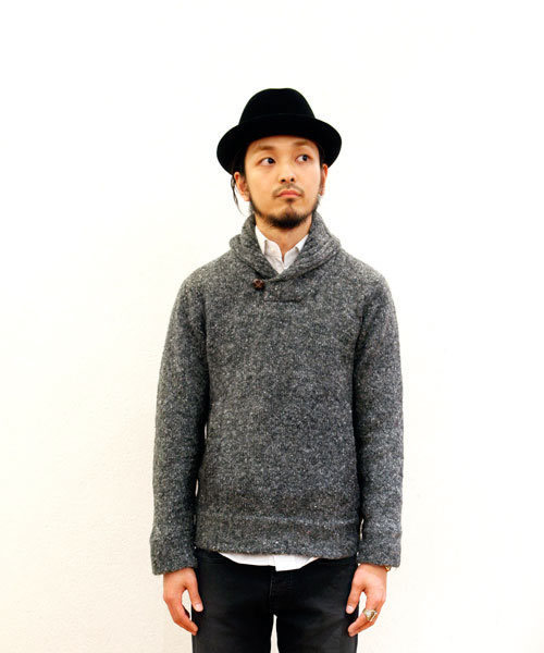 NANO universe（ナノユニバース）の「Nap Shawlcollar PO パーカー（ニット/セーター・メンズ・ブラック/グレー/ベージュ/パープル・SMALL/MEDIUM/LARGE）」の5枚目の写真