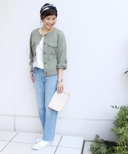 coen（コーエン）の「ノーカラーミリタリージャケット（ミリタリー