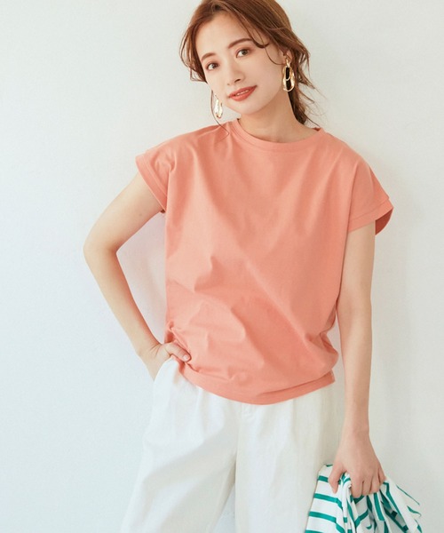 ＼＼新色登場／／フレンチスリーブシンプルコットンカットソー