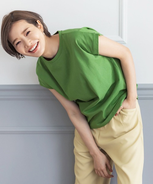 ＼＼新色登場／／フレンチスリーブシンプルコットンカットソー