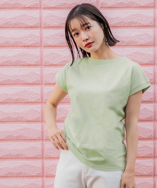 ＼＼新色登場／／フレンチスリーブシンプルコットンカットソー